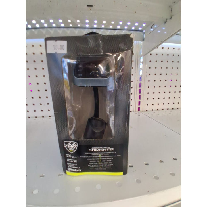 Auto Drive Gooseneck Bluetooth FM Transmitter  Dual USB Charging Ports  Compatible with Smartphones 17.5x4.5x13.5CM 75G