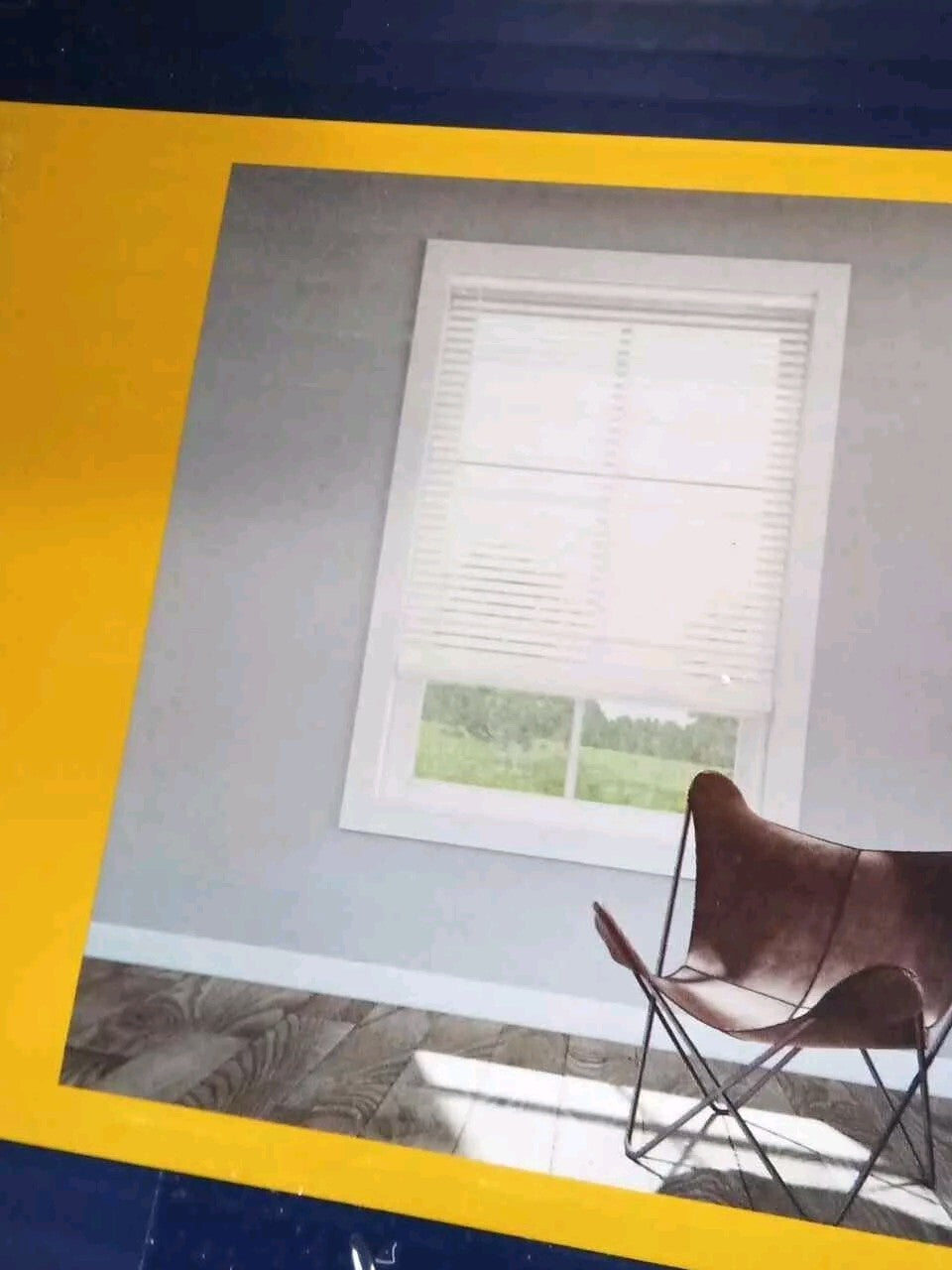 Levolor 41.5in X 64-in 2 in  Slat Cordless White Faux Wood Blinds