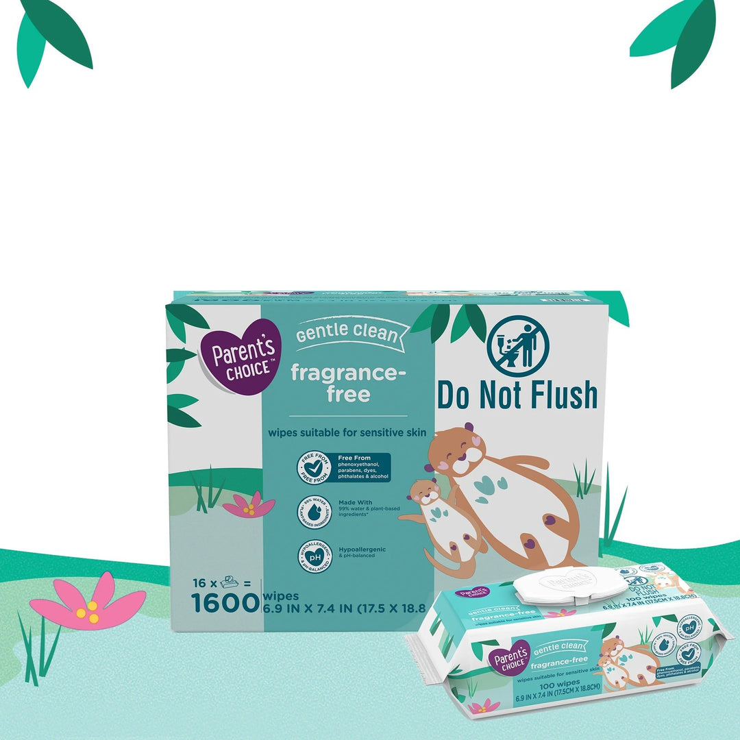 Parent's Choice Fragrance-Free Baby Wipes Flip Top 1600 Count Retail $32.98