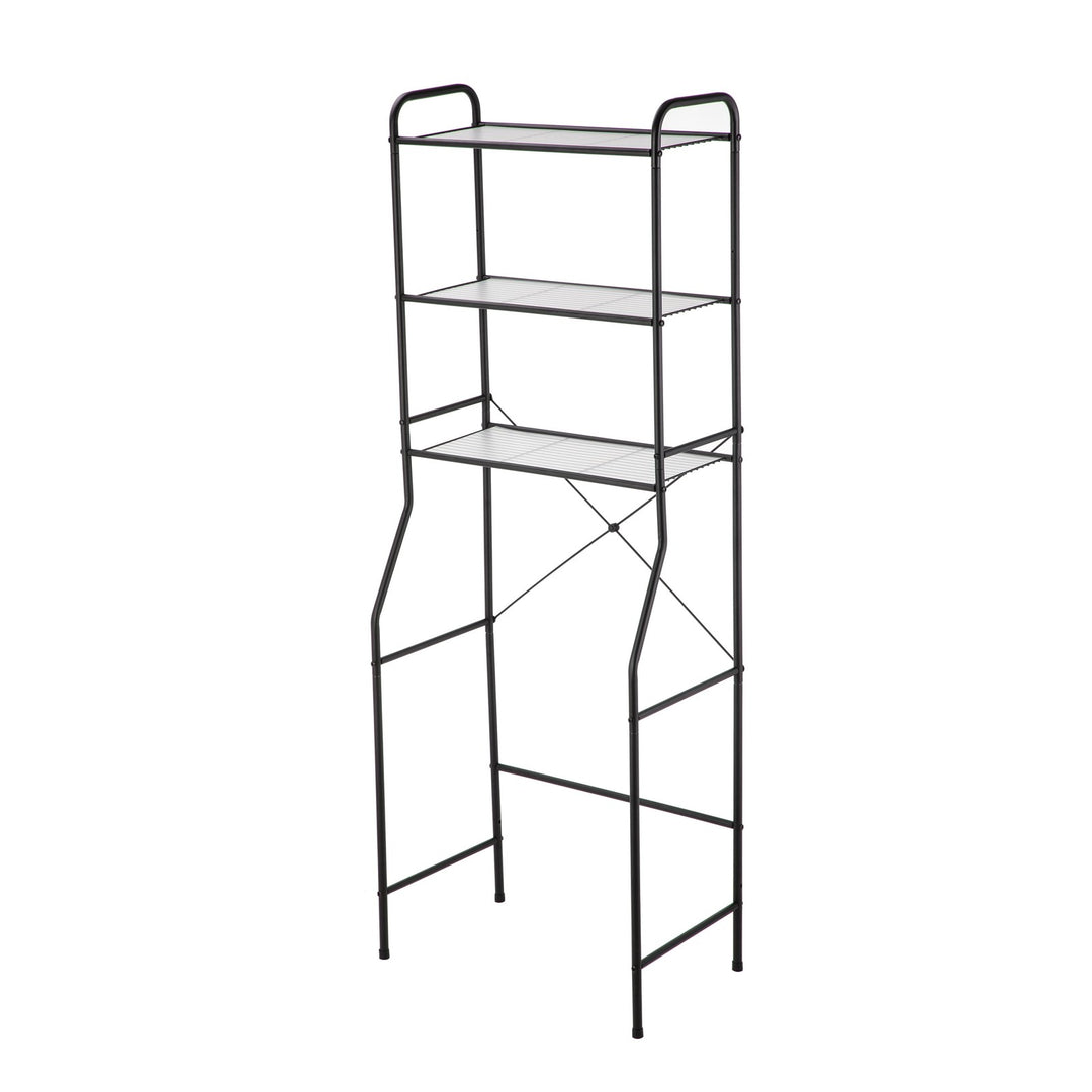Mainstays Over the Toilet Steel Storage Shelf Unit Space Saver, Matte Black Retail $37.97