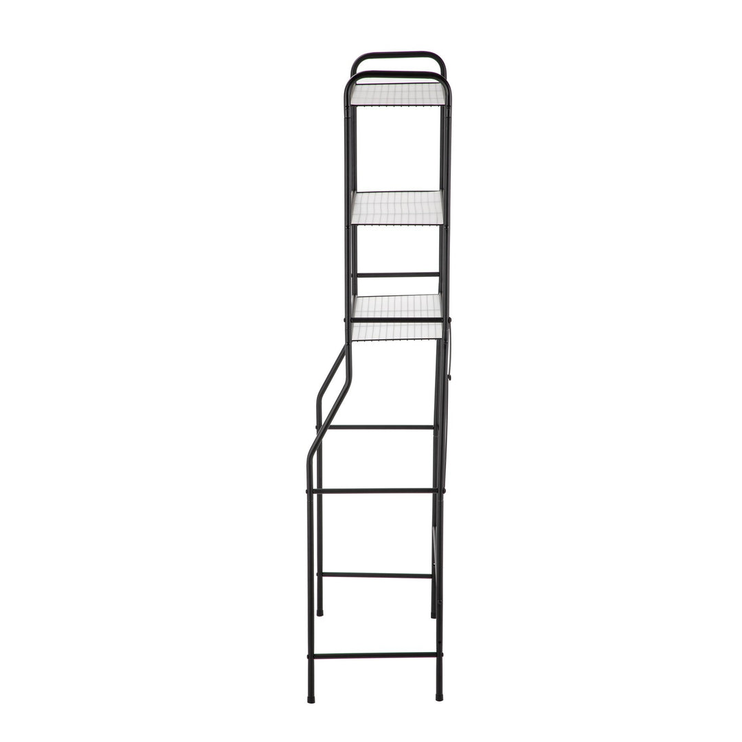 Mainstays Over the Toilet Steel Storage Shelf Unit Space Saver, Matte Black Retail $37.97