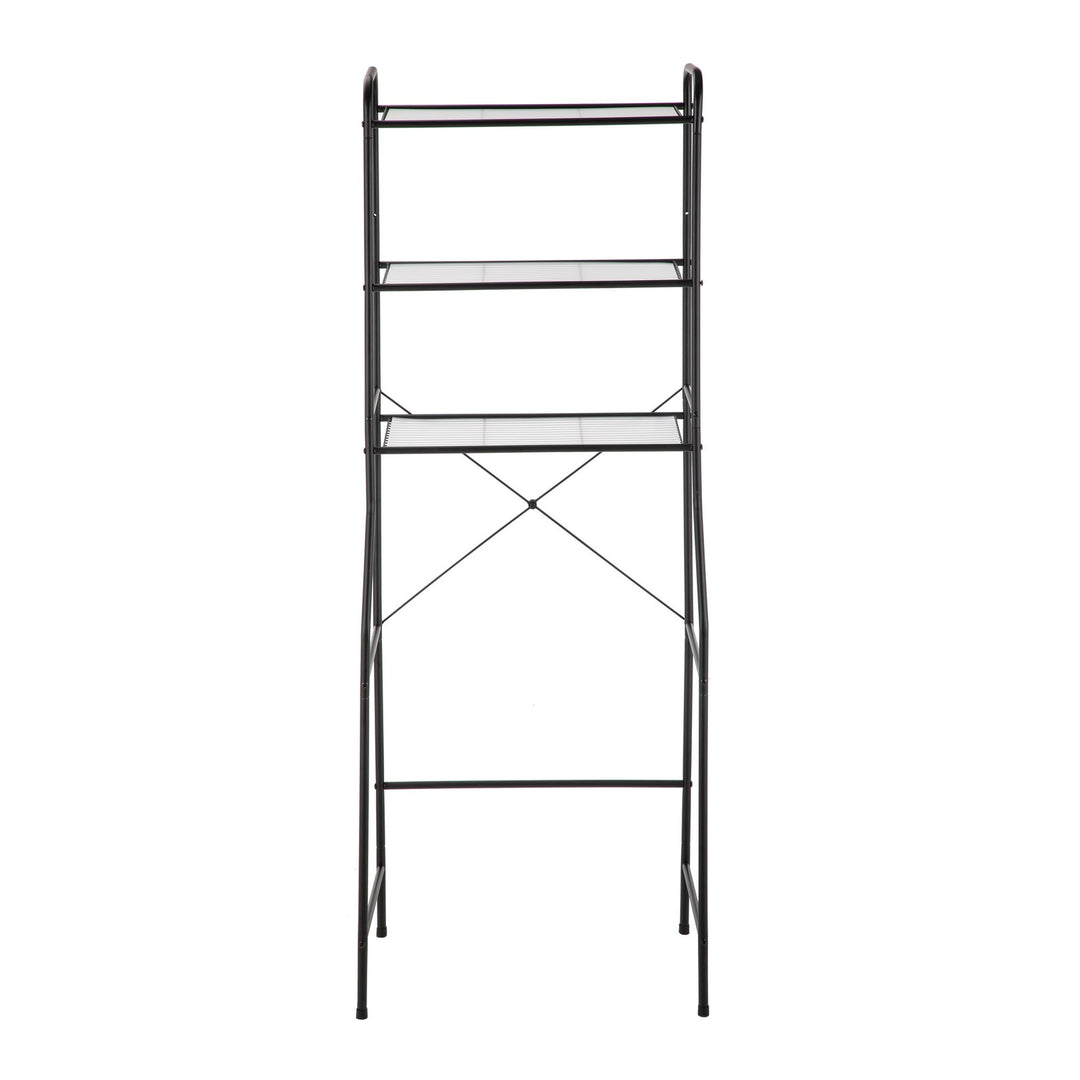 Mainstays Over the Toilet Steel Storage Shelf Unit Space Saver, Matte Black Retail $37.97