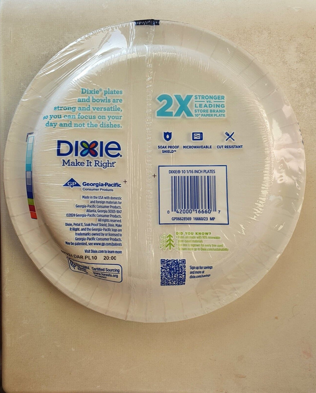 Dixie Disposable Paper Plates  10   Multi-Color  25 Count Retail $3.28