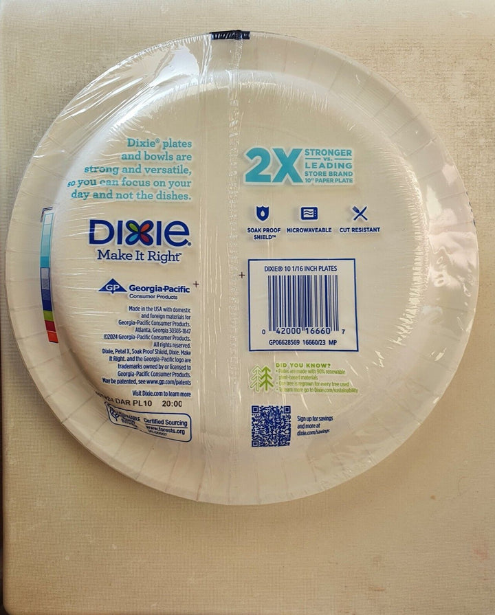 Dixie Disposable Paper Plates  10   Multi-Color  25 Count Retail $3.28