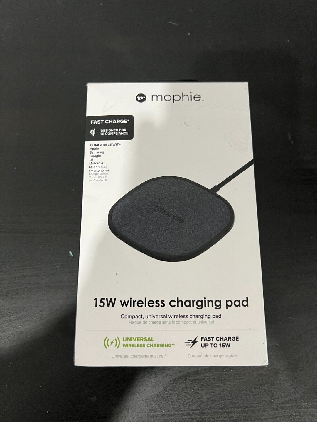 Mophie 15W Fast Charge Wireless Charging Pad for Compatible Smart Phones Retail $27.36