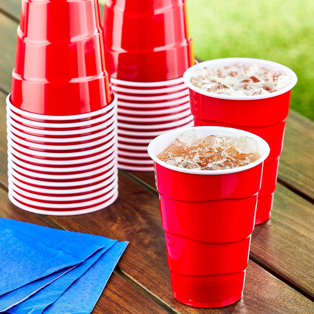 Great Value Everyday Disposable Plastic Party Cups  Red  18 Oz  100 Count Retail $7.94