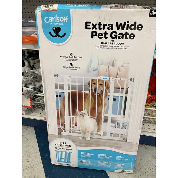 Carlson, Extra Wide Pet Gate - Small Pet Door, Extension Included Retail $45.00