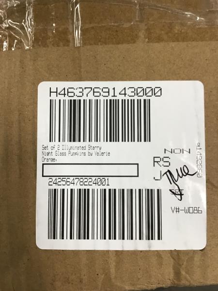 Valerie Parr Hill Set of 2 Illuminated Starry Night Glass Pumpkins, Orange Retail $50.00