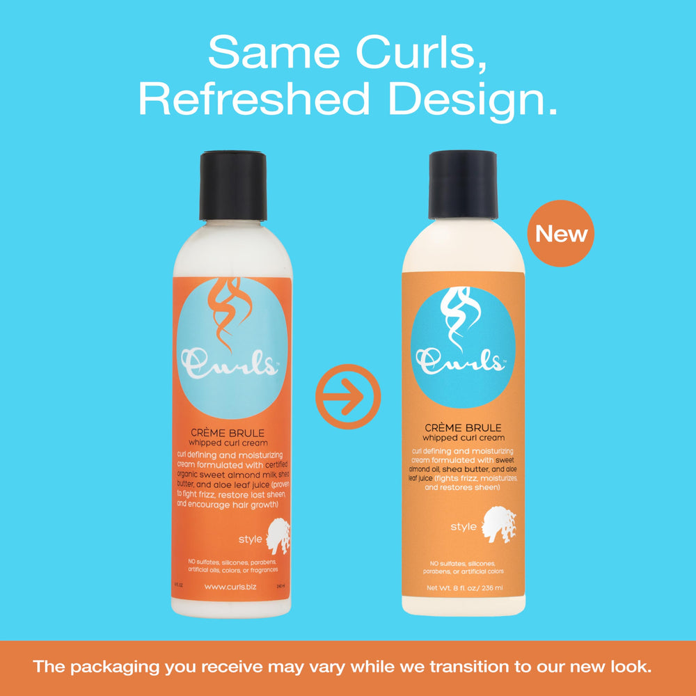 Curls CrÃƒÂ¨me Brule Whipped Sculpting Cream - Dry, Wavy, Curly, and Textured Hair - Fights Frizz and Defines Refresh and Rehydrate, 8oz