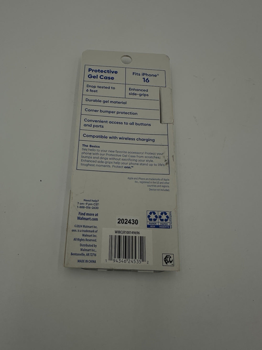 Protect Onn. Gel Case for iPhone 16 Retail $5.97