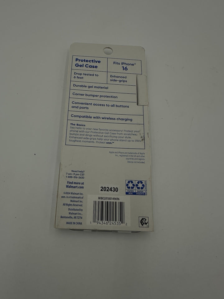 Protect Onn. Gel Case for iPhone 16 Retail $5.97