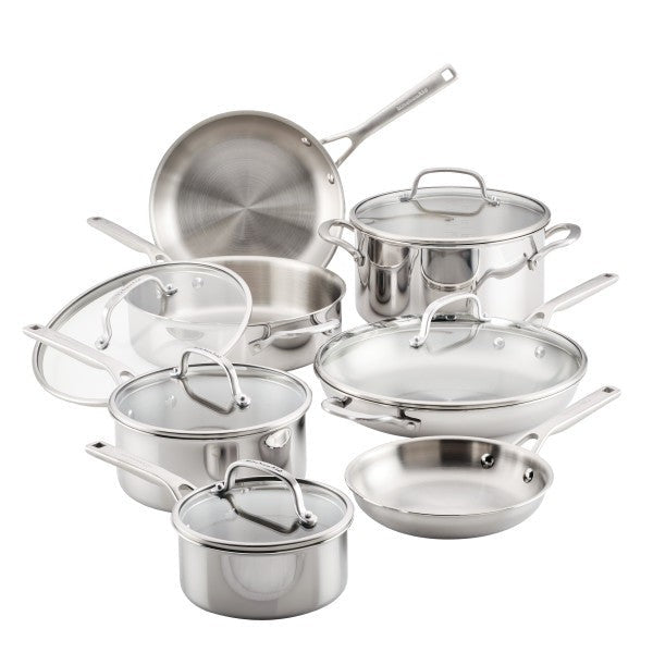 12-Piece 3-Ply Clad Stainless Steel Cookware Set