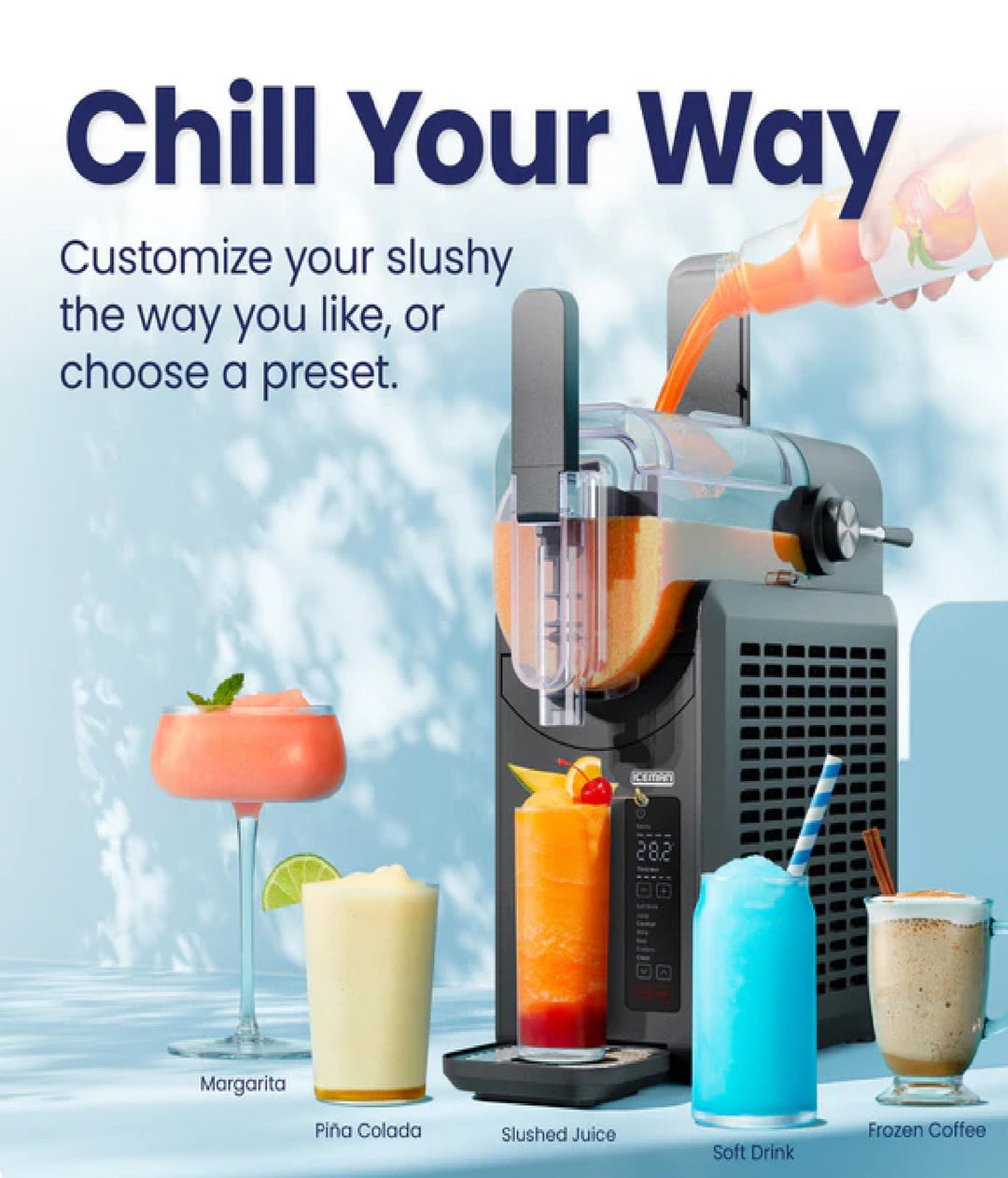 Chefman RJ62-20A-BLK 2.0L Slushy Maker, BLACK Retail $299.00