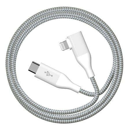 Auto Drive LXMF026 6 Ft 90° USB-C to Lightning Cable Single Piece  White Retail $14.17