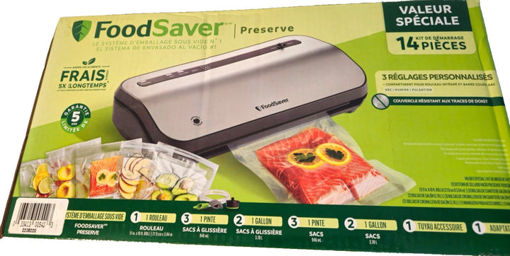FoodSaver Preserve Vacuum Sealer with Special Value 14 Piece Starter Kit Retail $128.97