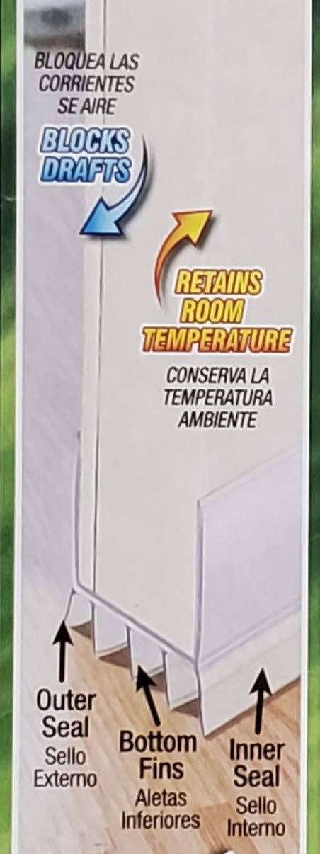 Duck Brand MAX Strength Clear 36" Trimmable Slide-On Triple Draft Seal Blocks Drafts Under Doors Keeps Out Dust, Insects & Pollen