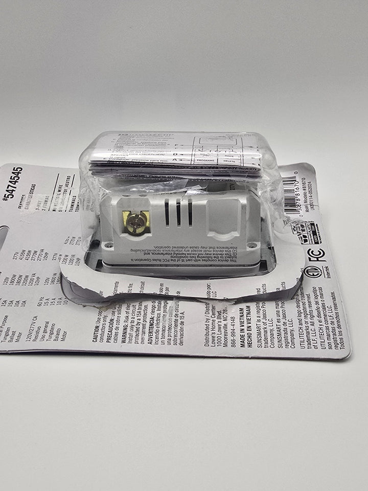 Utilitech SunSmart 7-Day in-wall Digital Timer #5474545 White or Almond Open Box