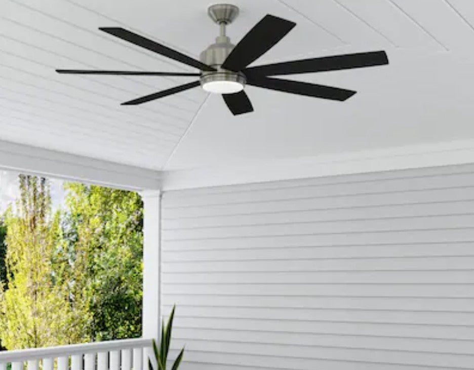 New Harbor Breeze Cogdell 60" 7 Blade Ceiling Fan W/ Light & Remote COG60BNK7LR Retail $219.98