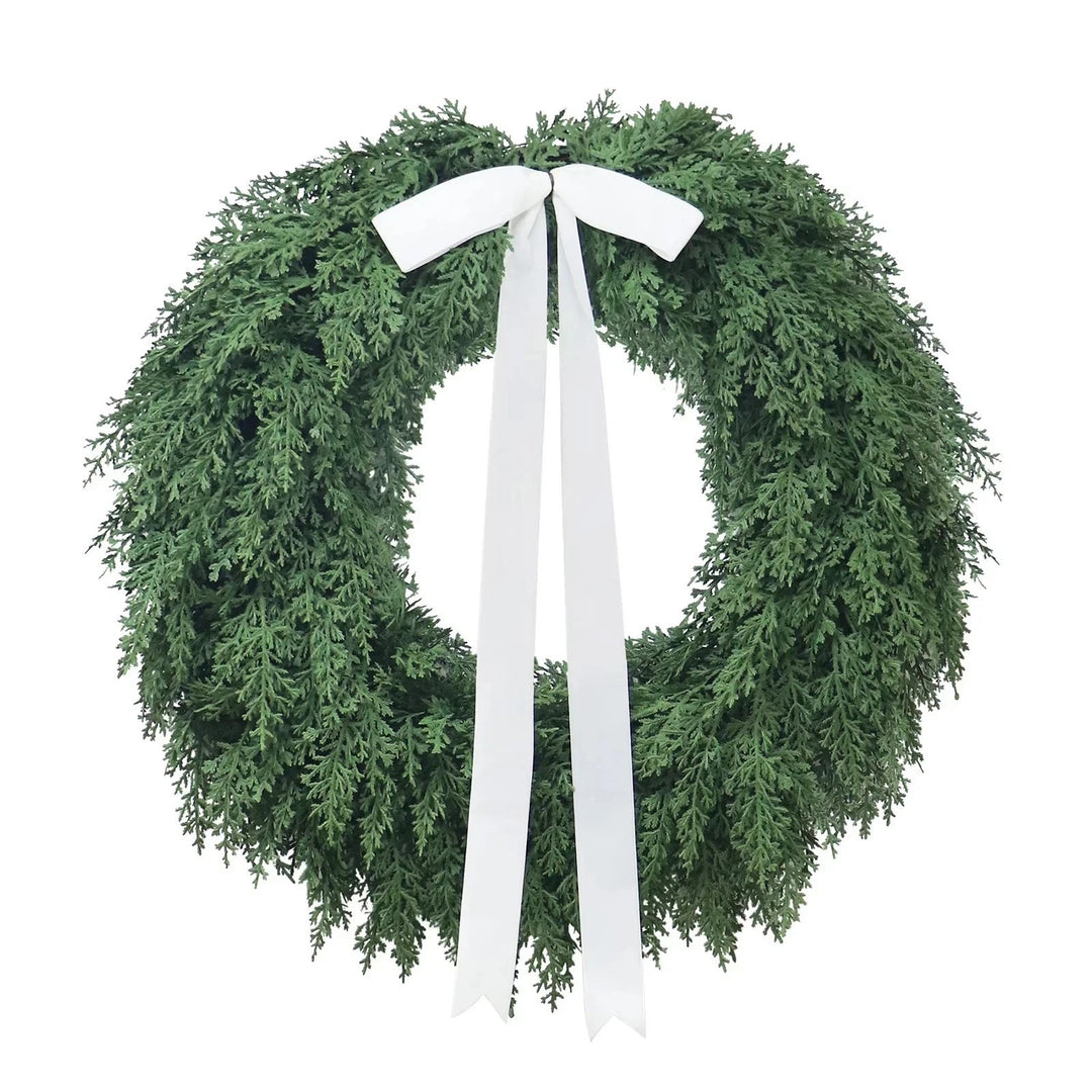 My Texas House 22" Front Door Evergreen Cedar Christmas Wreath