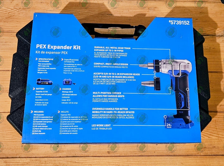 Kobalt Pex Expander Kit #5739152, Model #KPE 1024A-03 Includes Battery & Charger