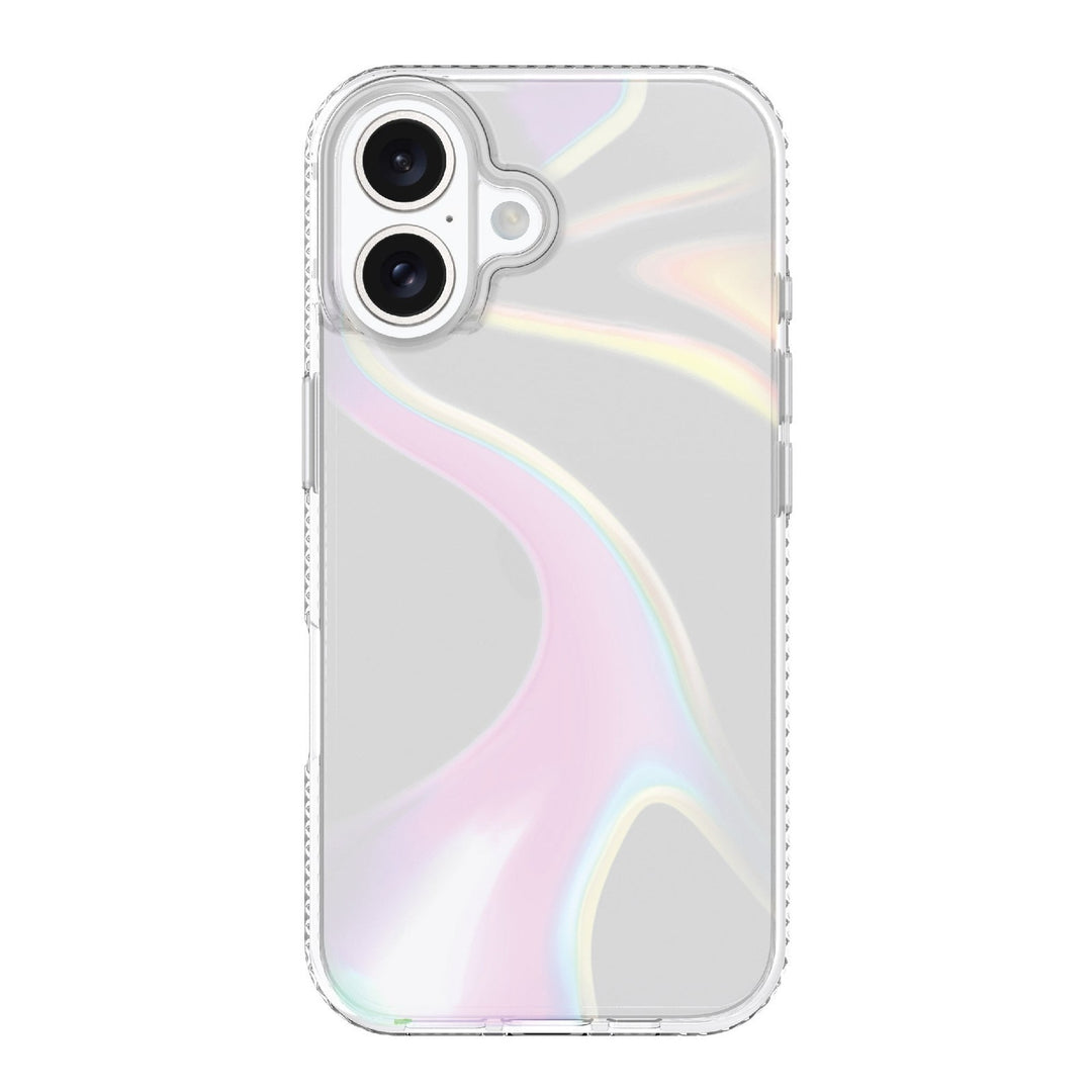 Onn. WIBIRI100149716 Shock Absorbent Phone Case for iPhone 16, Clear Iridescent Retail $12.98