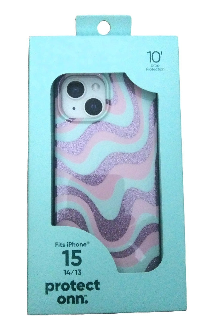 Onn iPhone 15/14/13 Glitter Swirl Case Retail $12.98