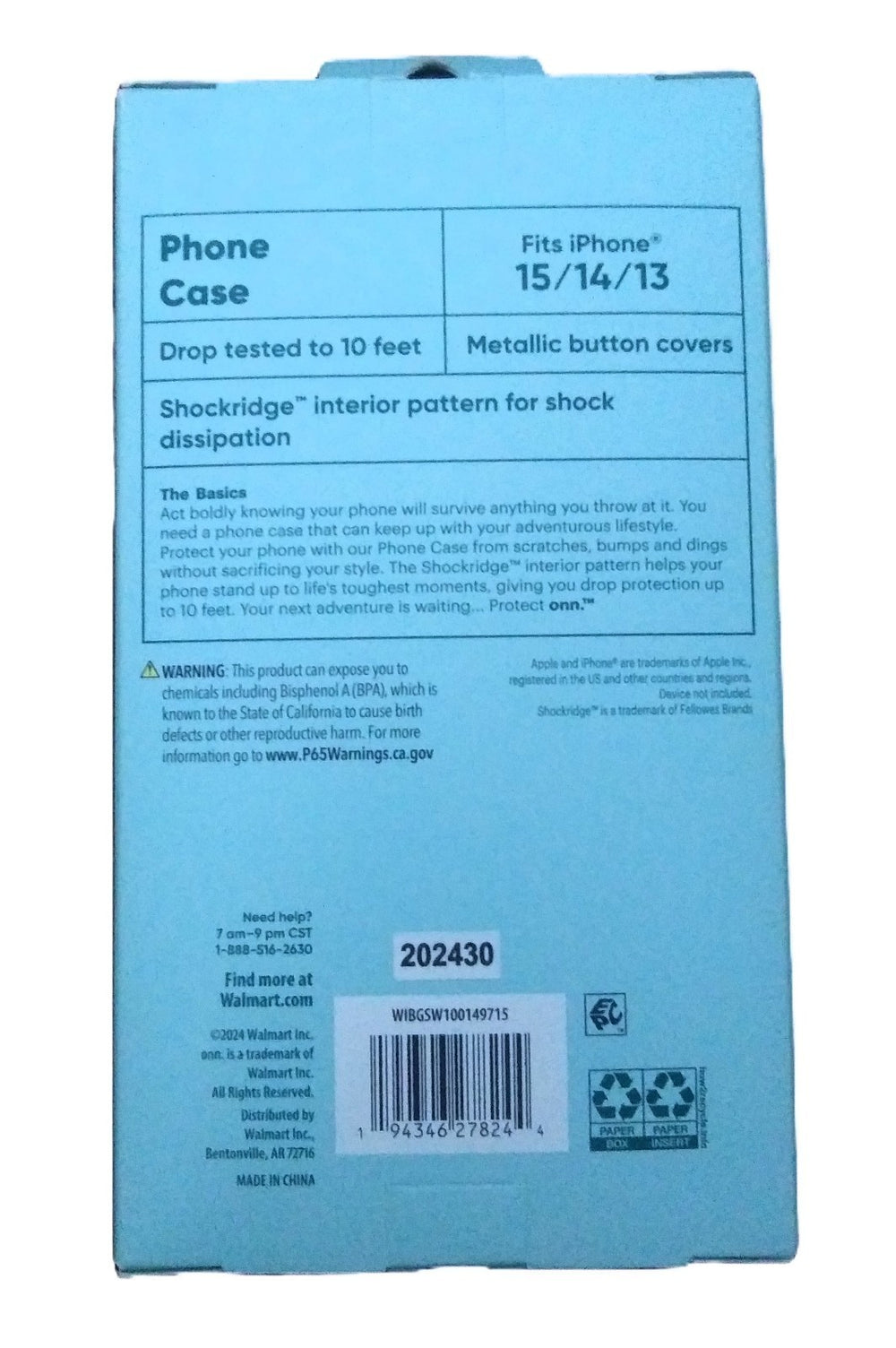 Onn iPhone 15/14/13 Glitter Swirl Case Retail $12.98