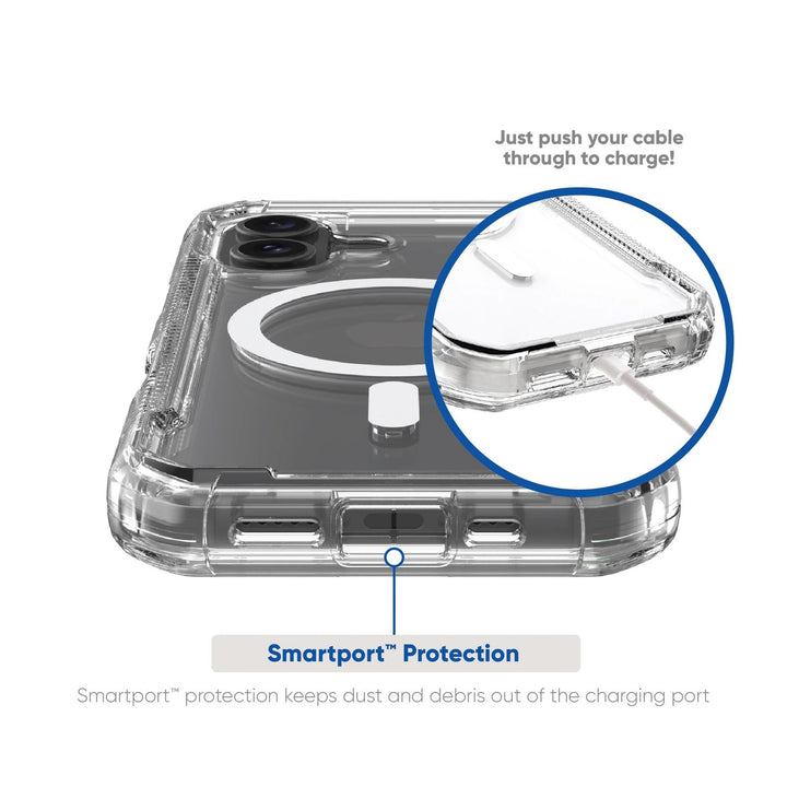 Onn. WIBCLR100149692 MagSafe Compatible Rugged Phone Case for iPhone 16 - Clear Retail $11.00