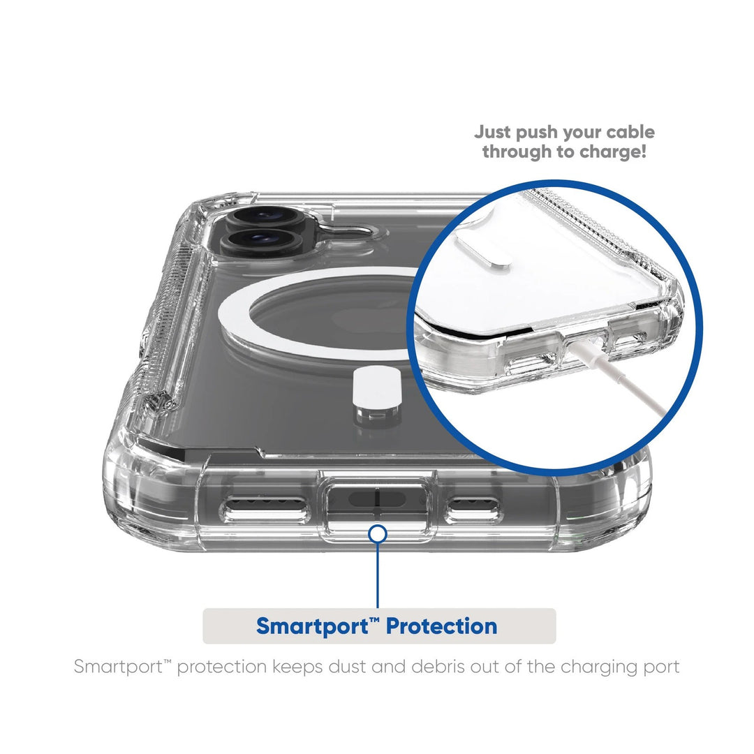 Onn. WIBCLR100149692 MagSafe Compatible Rugged Phone Case for iPhone 16 - Clear Retail $11.00