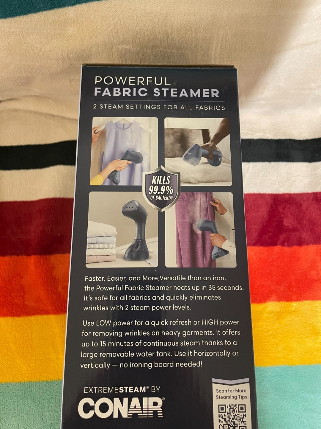 Conair Turbo EXTREME STEAM Handheld Fabric Steamer All Parts and Paperwork NEW Retail $28.22