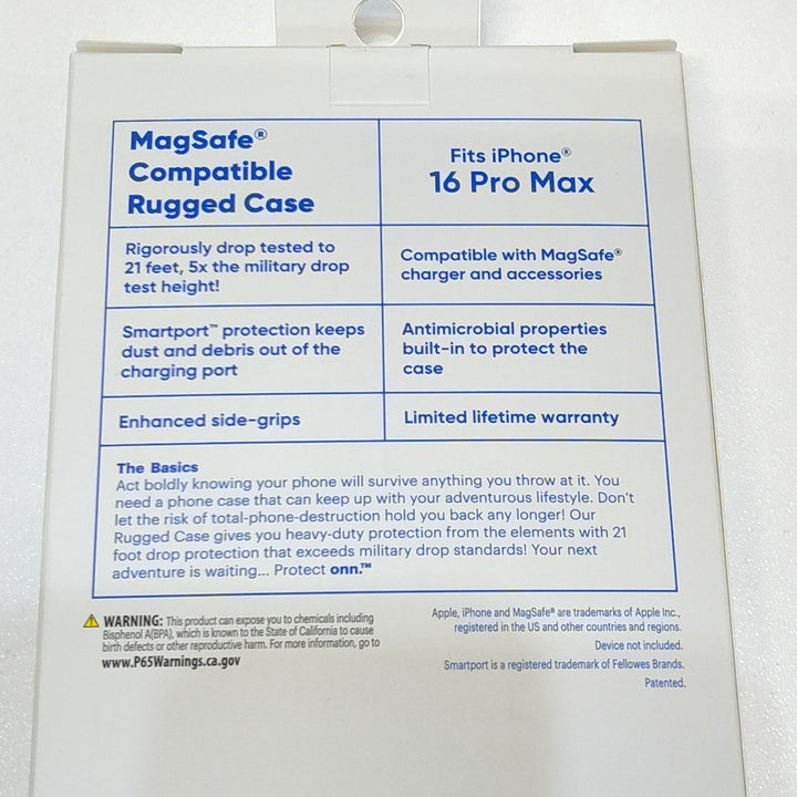 Protect Onn iPhone 16 Pro Max MagSafe Compatible Rugged Case 21' Drop Tested NIB Retail $29.97