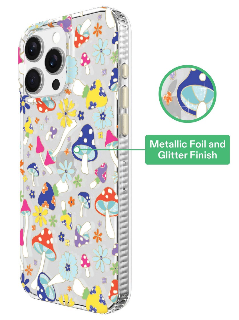 onn. iPhone 16 Pro Max Cases and Screen Protector: Mushroom Case, Black Gel Case, Glass Screen Protector Retail $8.97