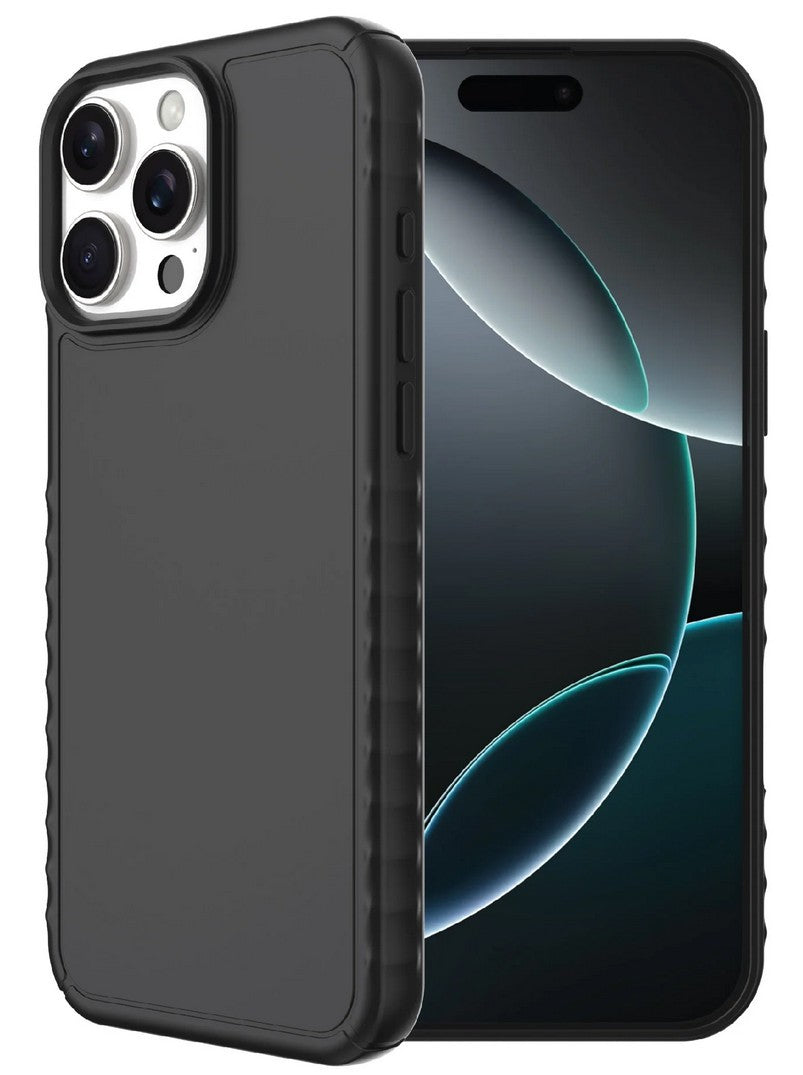 onn. iPhone 16 Pro Max Cases and Screen Protector: Mushroom Case, Black Gel Case, Glass Screen Protector Retail $8.97