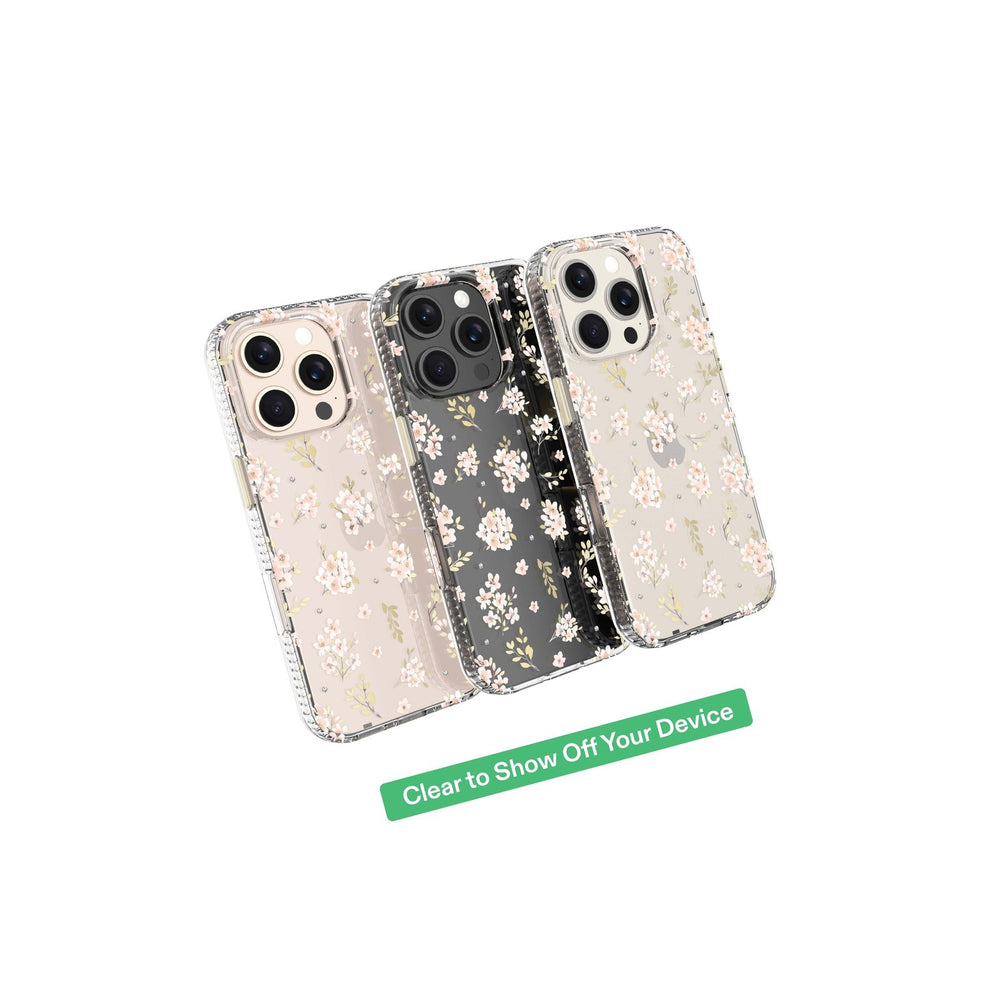 Onn Pink Floral with Gems Phone Case for iPhone 16 Pro Retail $12.98