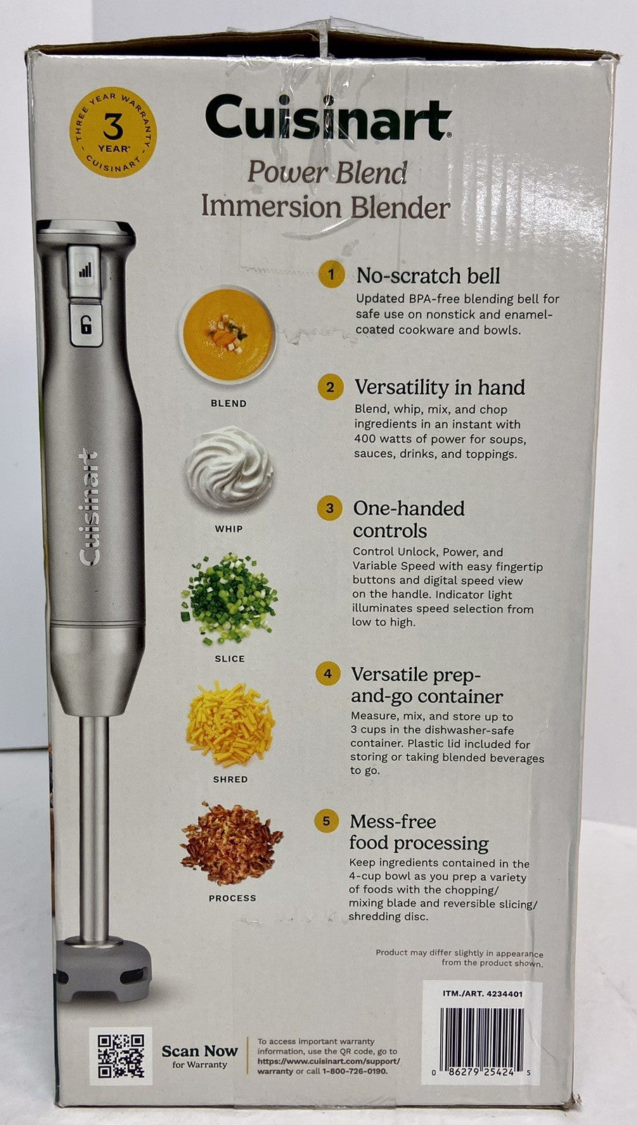CuisinartHB-400PC VariableSpeed ImmersionBlender with Food Processor Retail $68.56