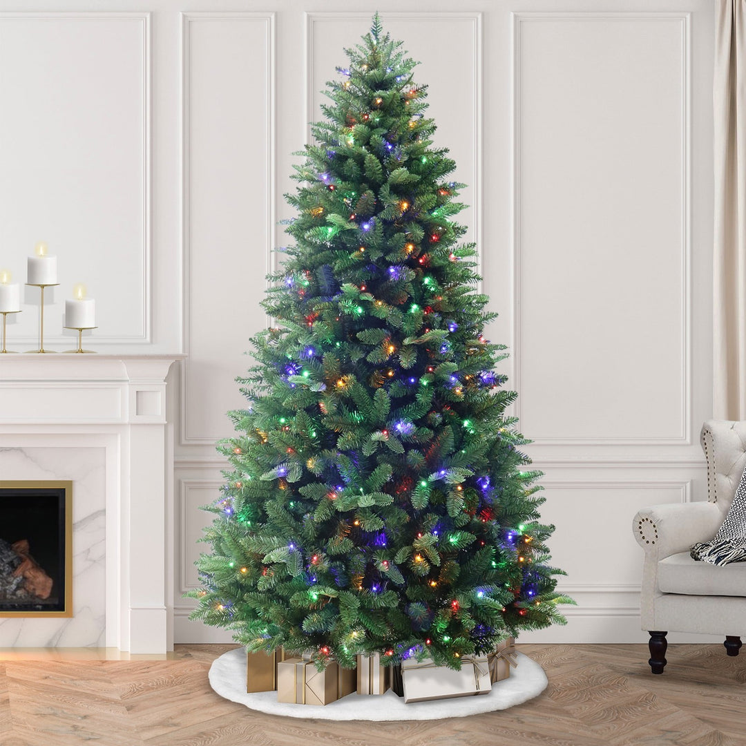 Holiday Time 7.5 Ft Pre-Lit Amherst Spruce Green Artificial Christmas Tree, 400 Retail $74.99