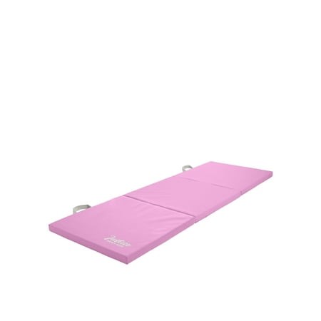Justice 6  Three Folding Gymnastics Mat with Carry Handles  Light Pink  1.5-inch Thickness Retail $34.98