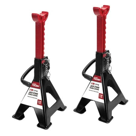 Hyper Tough T42001CW 2 Ton Double Locking Steel Jack Stand  Black Retail $31.67