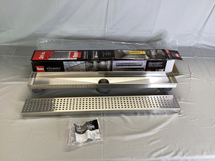 Oatey Vivante 24” Linear Shower Drain with Square Pattern VT2240 Retail $159.00