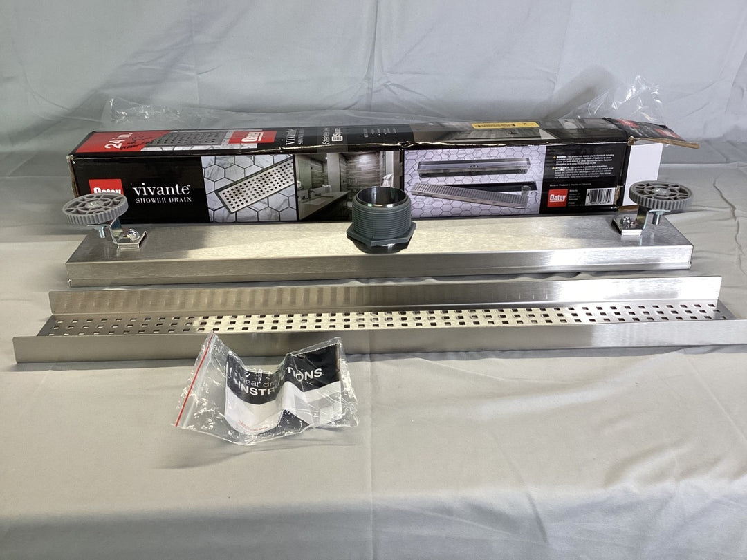 Oatey Vivante 24” Linear Shower Drain with Square Pattern VT2240 Retail $159.00
