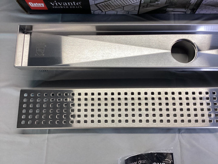 Oatey Vivante 24” Linear Shower Drain with Square Pattern VT2240 Retail $159.00