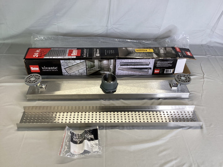 Oatey Vivante 24” Linear Shower Drain with Square Pattern VT2240 Retail $159.00
