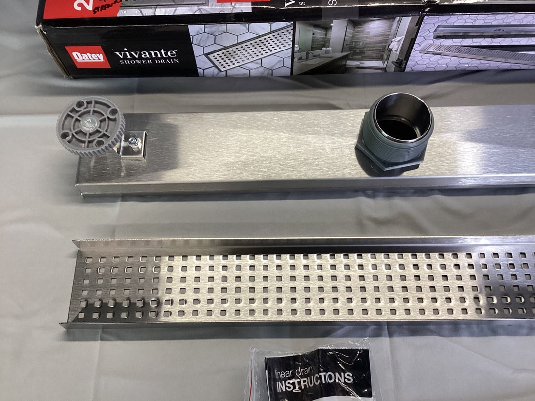 Oatey Vivante 24” Linear Shower Drain with Square Pattern VT2240 Retail $159.00