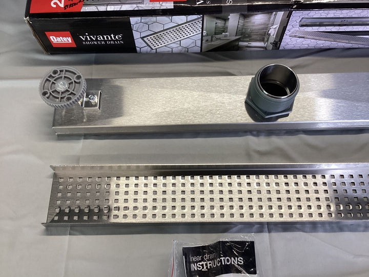 Oatey Vivante 24” Linear Shower Drain with Square Pattern VT2240 Retail $159.00