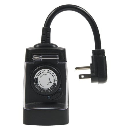 Hyper Tough Single Outlet All-Weather Timer with 3-Prong Outlet  6-Inch Cord  15 Amps Retail $13.44