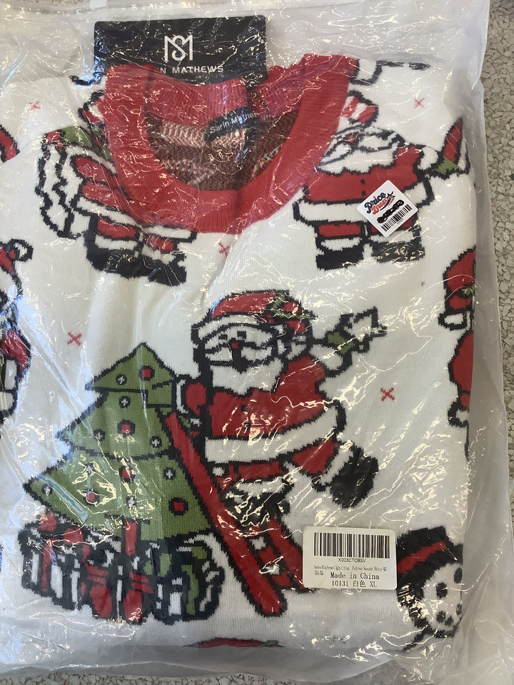 Sarin Mathews Snowman Sweaters for Women Dressy Cozy Knit Pullover Holiday Santa Christmas Tree Ugly Sweater medium