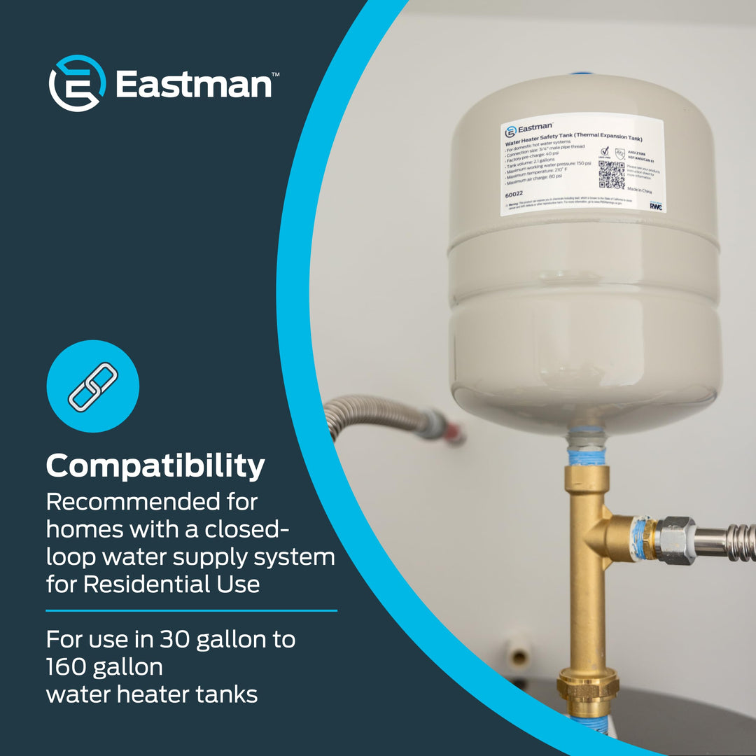 Eastman Thermal Expansion Tank, 2 gal, 3/4 in MIP Connection, 60022