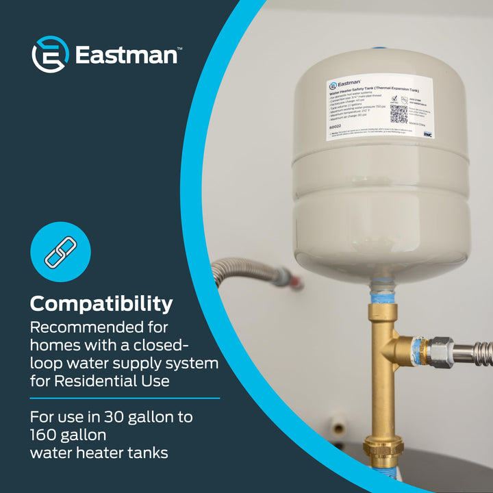 Eastman Thermal Expansion Tank, 2 gal, 3/4 in MIP Connection, 60022