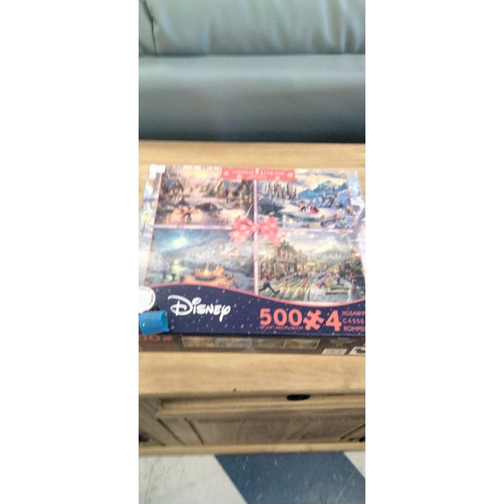 Ceaco - 4 in 1 Multipack - Thomas Kinkade - Disney - Holiday Collection - (4) 500 Piece Jigsaw Puzzles
