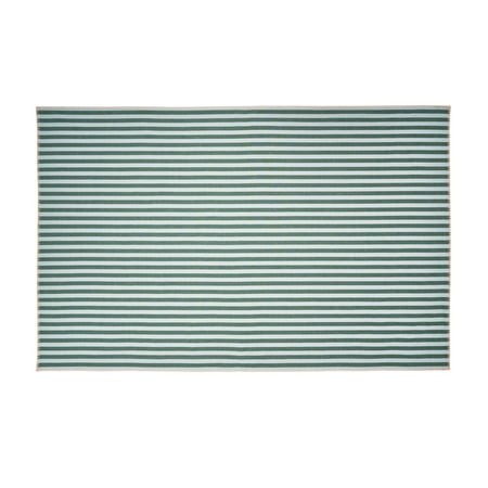 Beautiful Home by Drew Barrymore Yarn Dyed Stripe Whipstitch Fabric Tablecloth  Thyme Blue  102 W X 60 L Retail $15.98